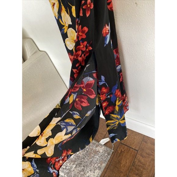 BAND OF GYPSIES Black Floral‎ Bustier Smocked Dress Sz Small - Picture 9 of 16